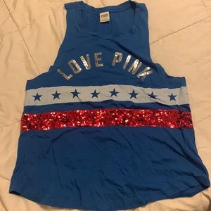 PINK- Patriotic muscle tank